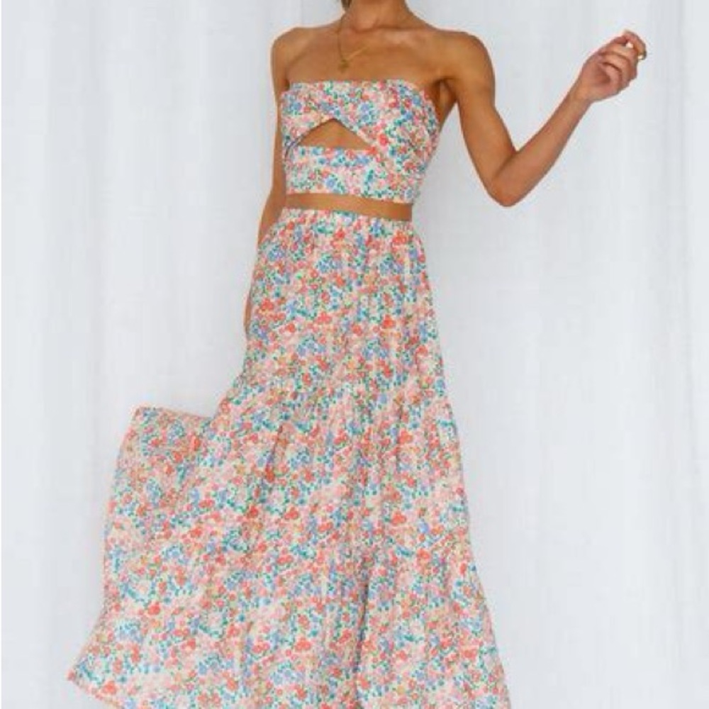 Hello Molly Crop Top Skirt Set